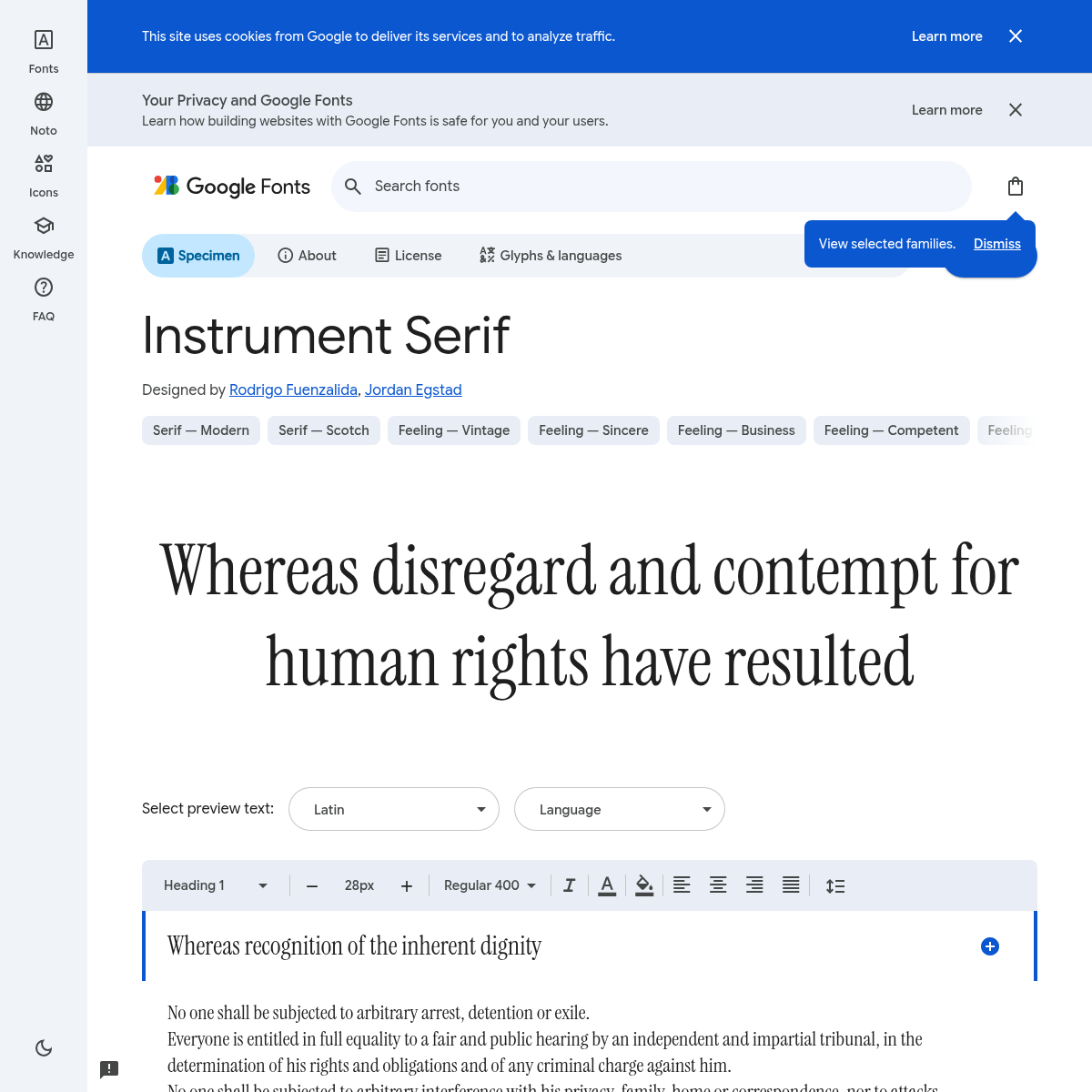 Screenshot of website.