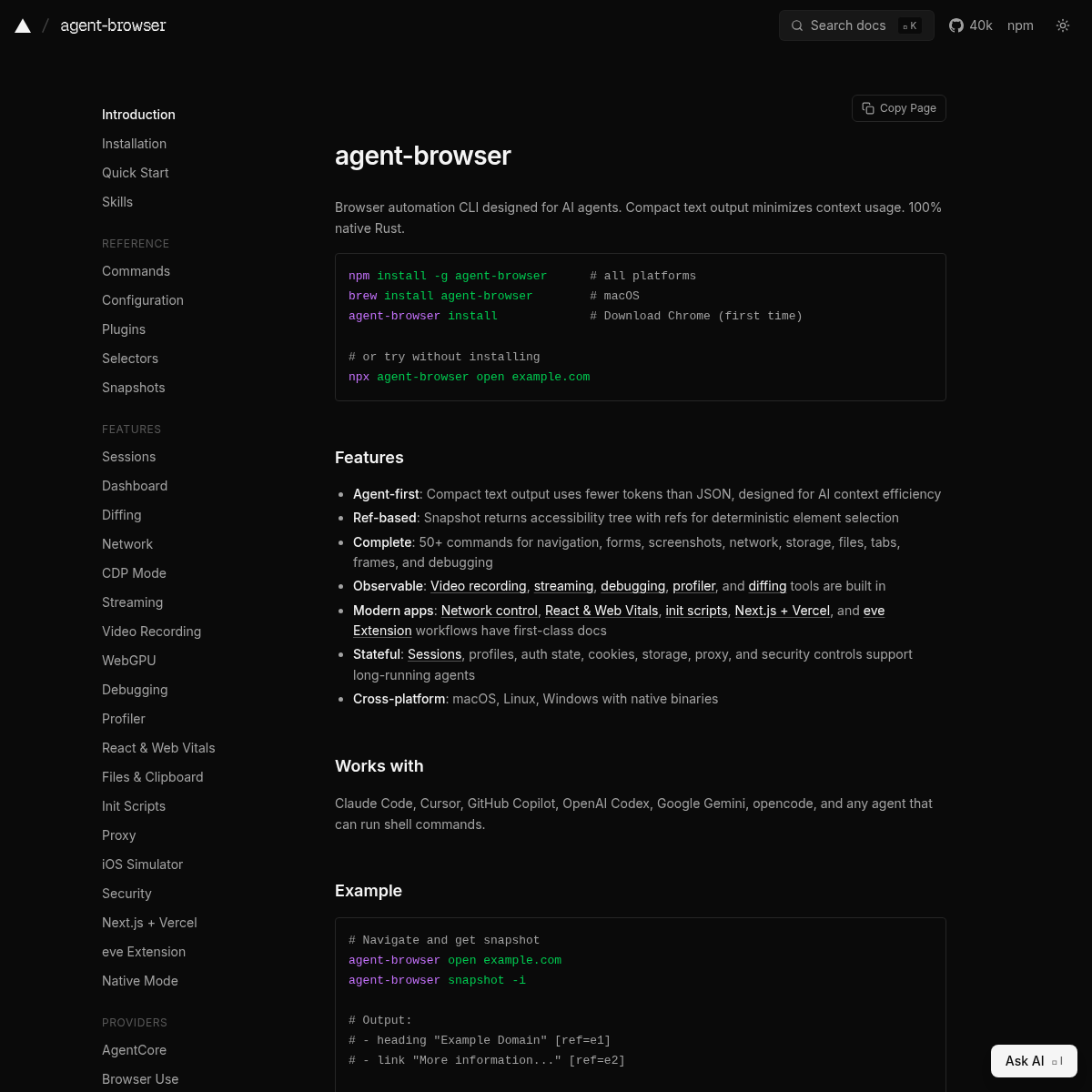 Screenshot of website.