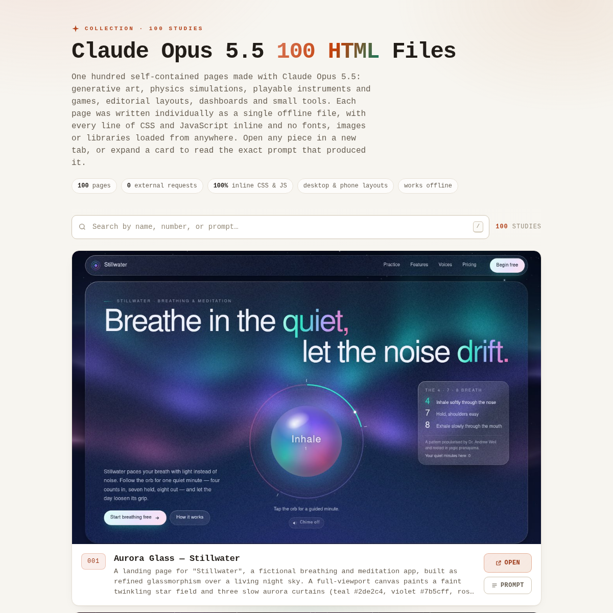 Screenshot of website.