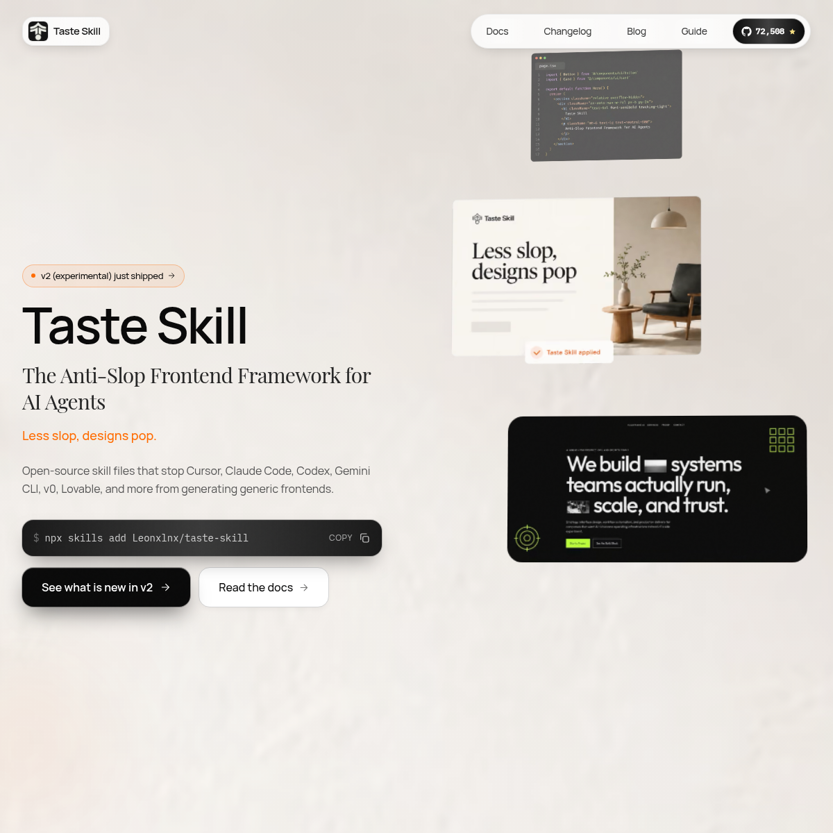 Screenshot of website.