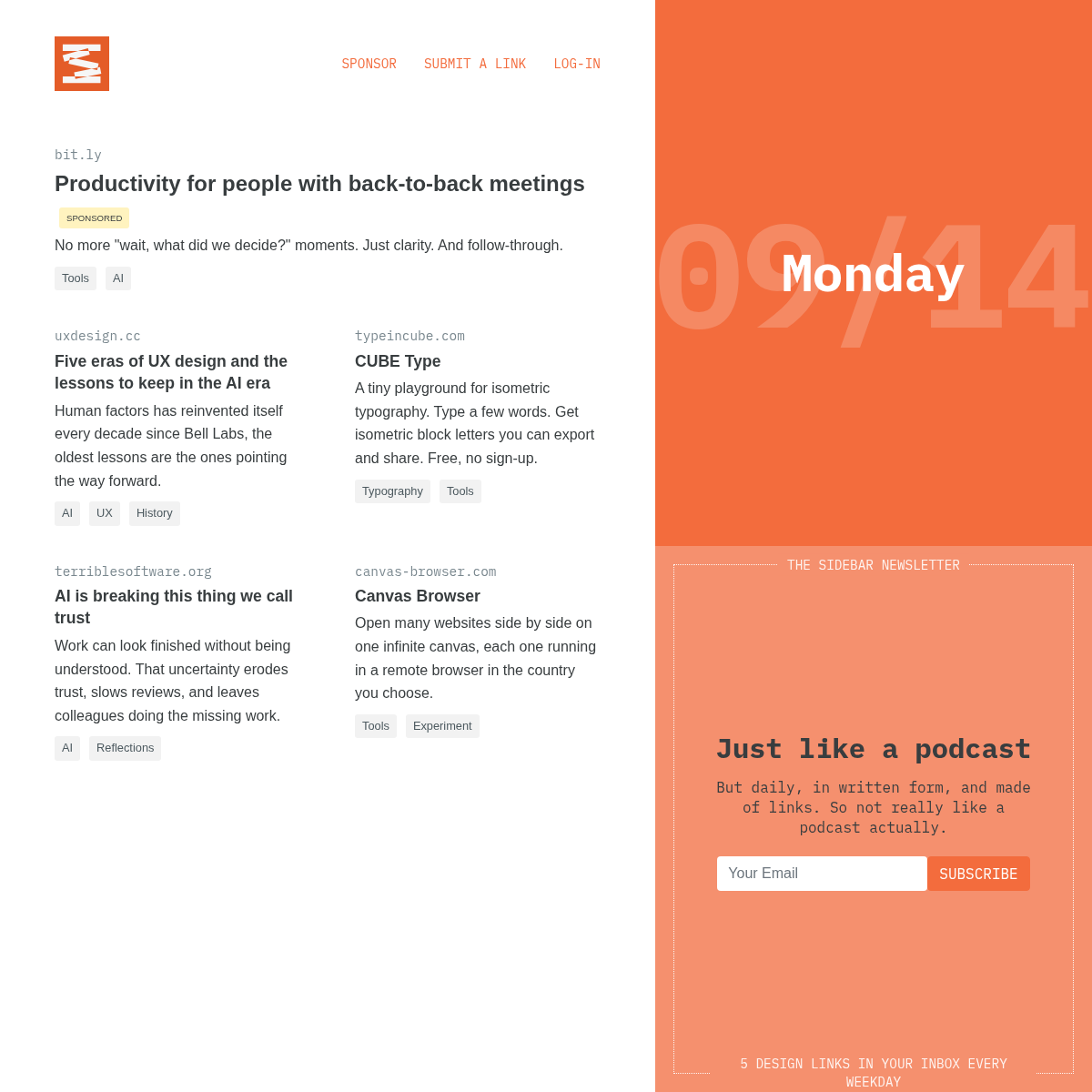 Screenshot of website.