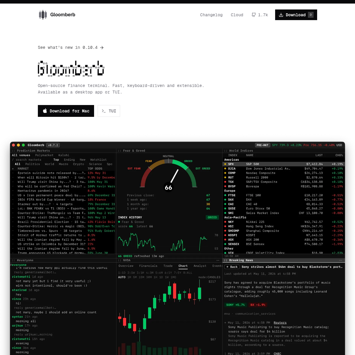Screenshot of website.