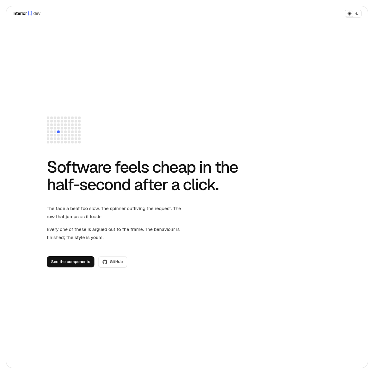 Screenshot of website.