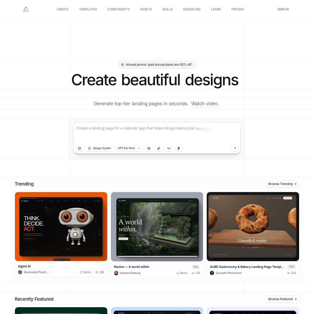 Screenshot of website.