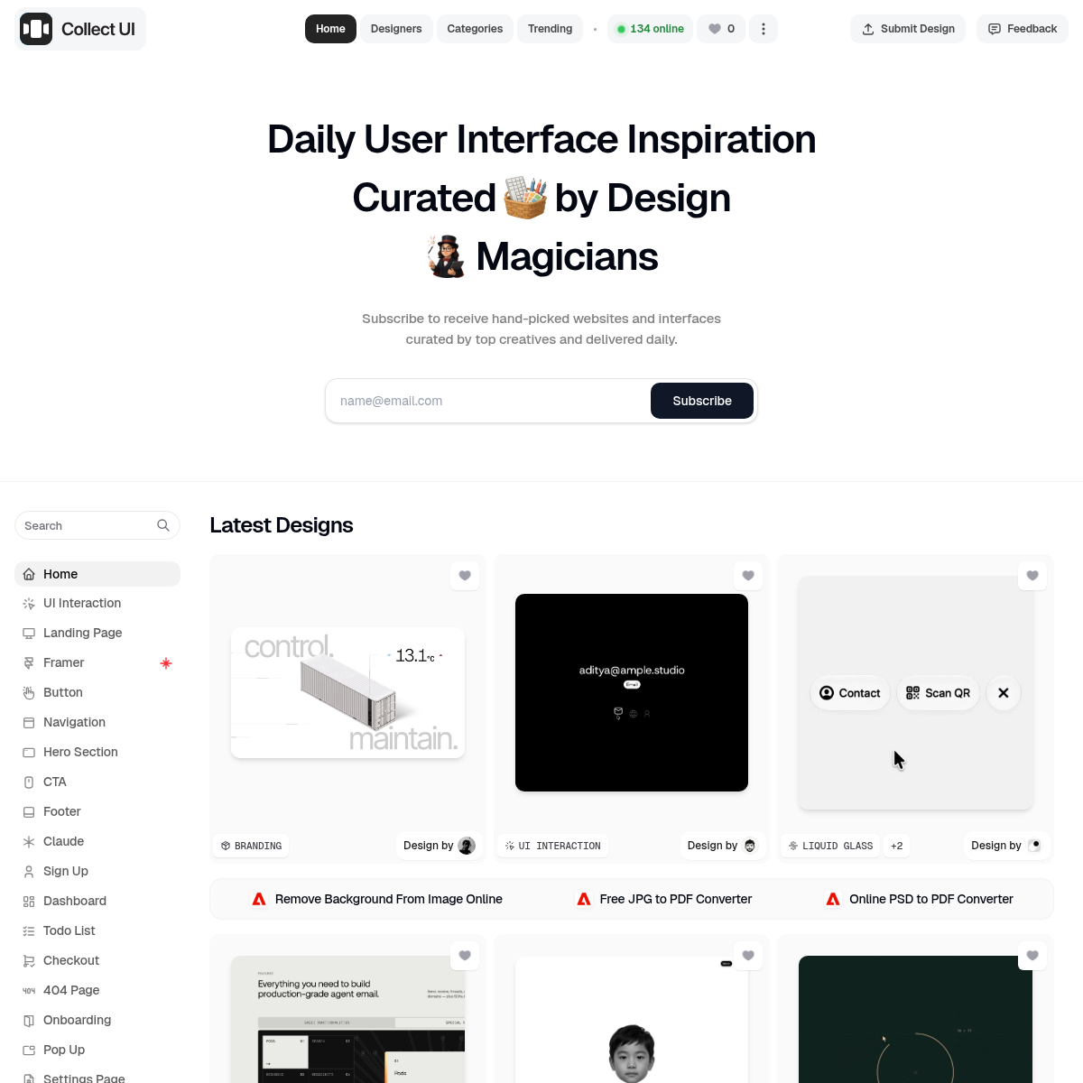 Screenshot of website.