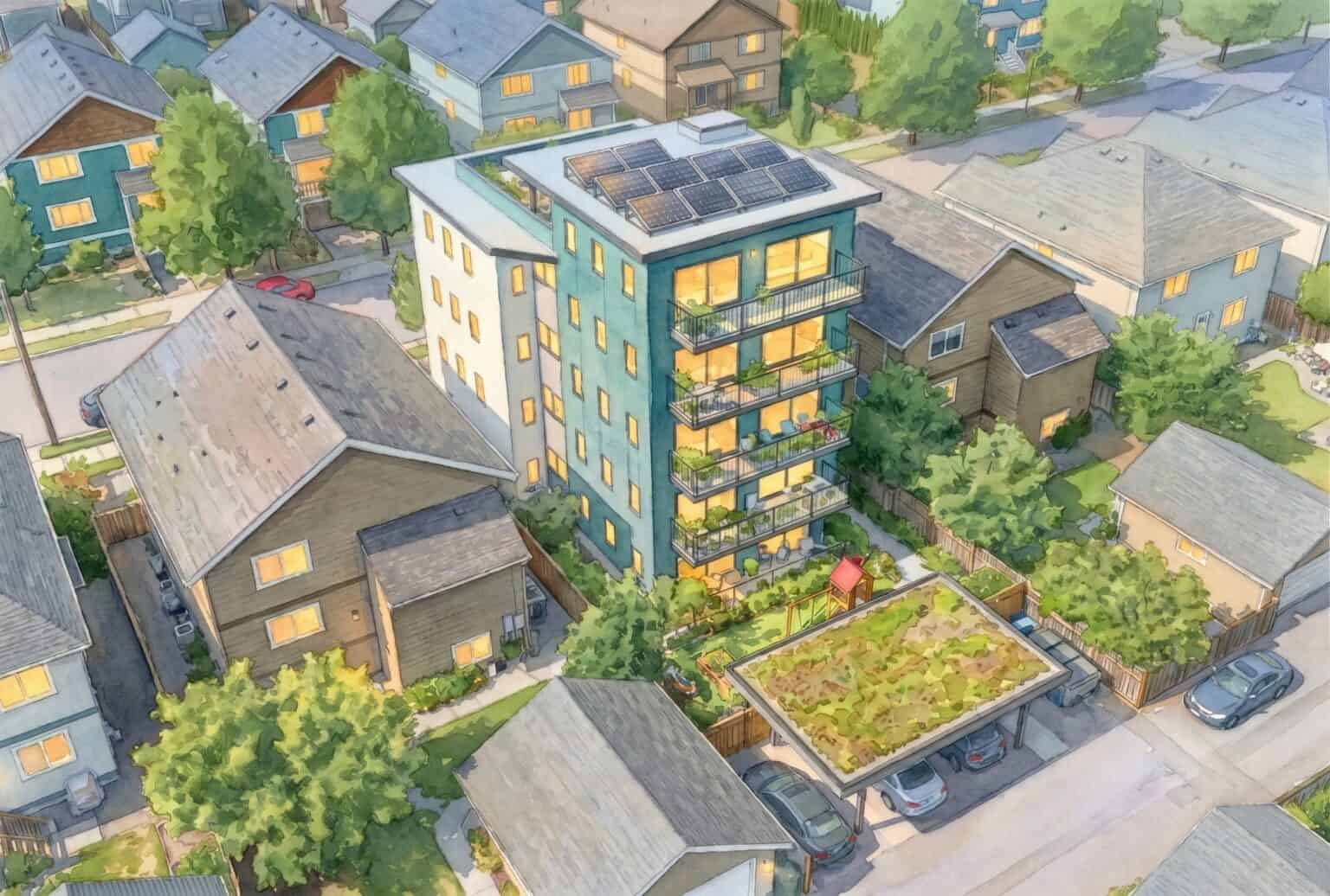 Vancouver's "Villages" Plan + Small Lot Single Stair Infill
