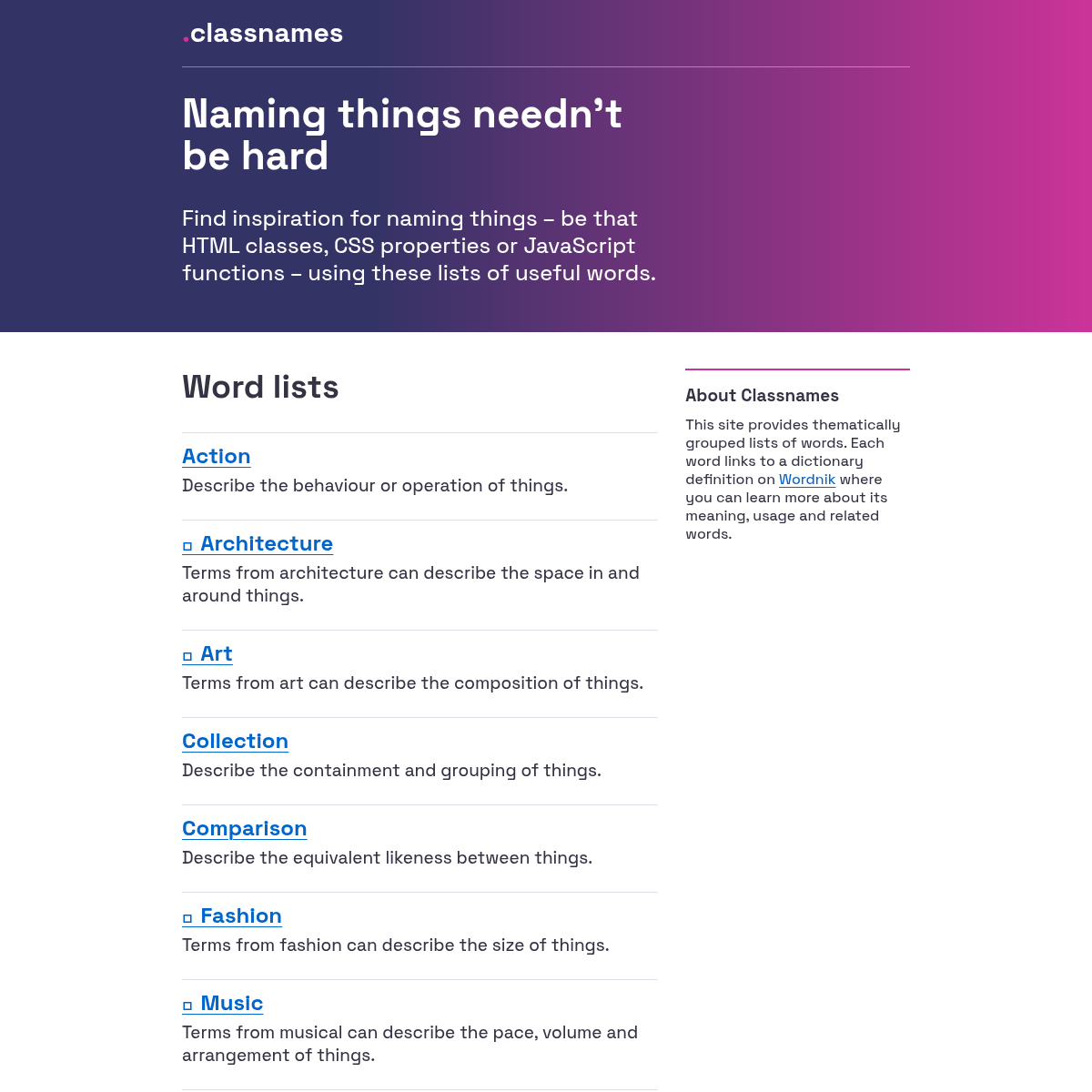 Screenshot of website.