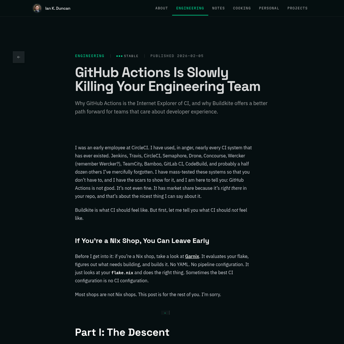 Screenshot of website.