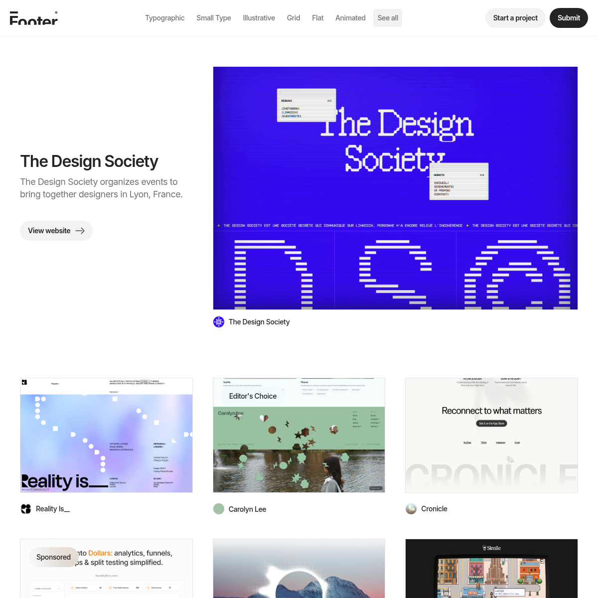 Screenshot of website.