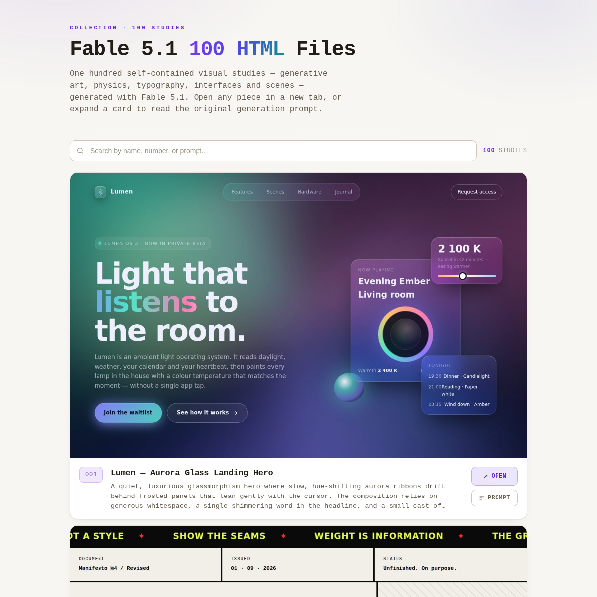 Screenshot of website.