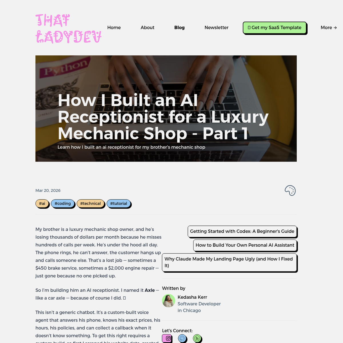 Screenshot of website.