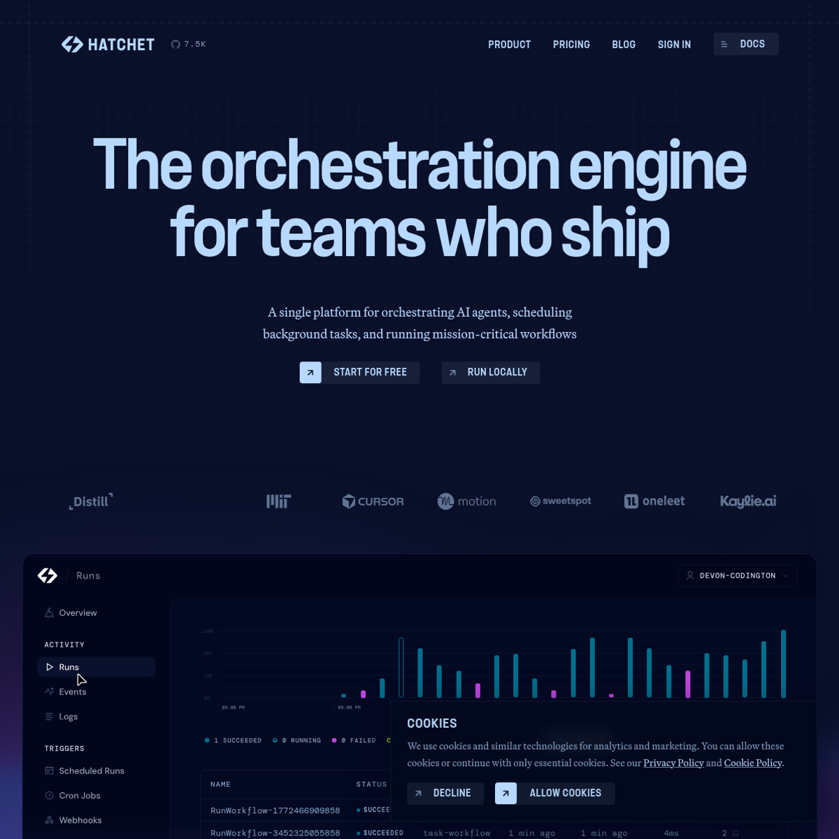 Screenshot of website.