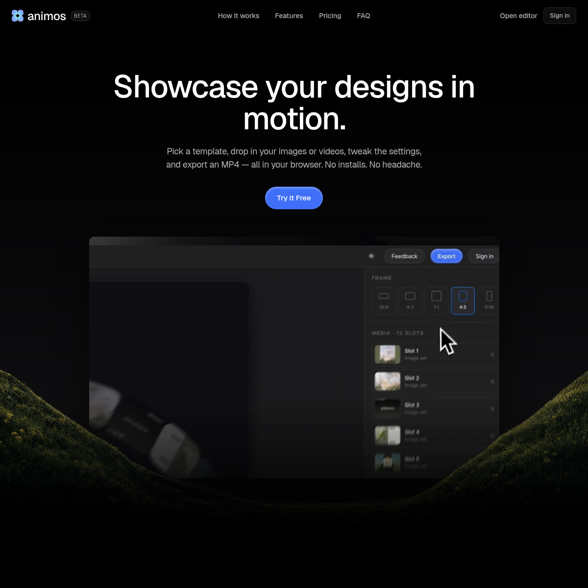 Screenshot of website.