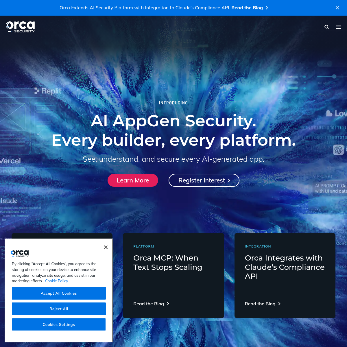 Screenshot of website.