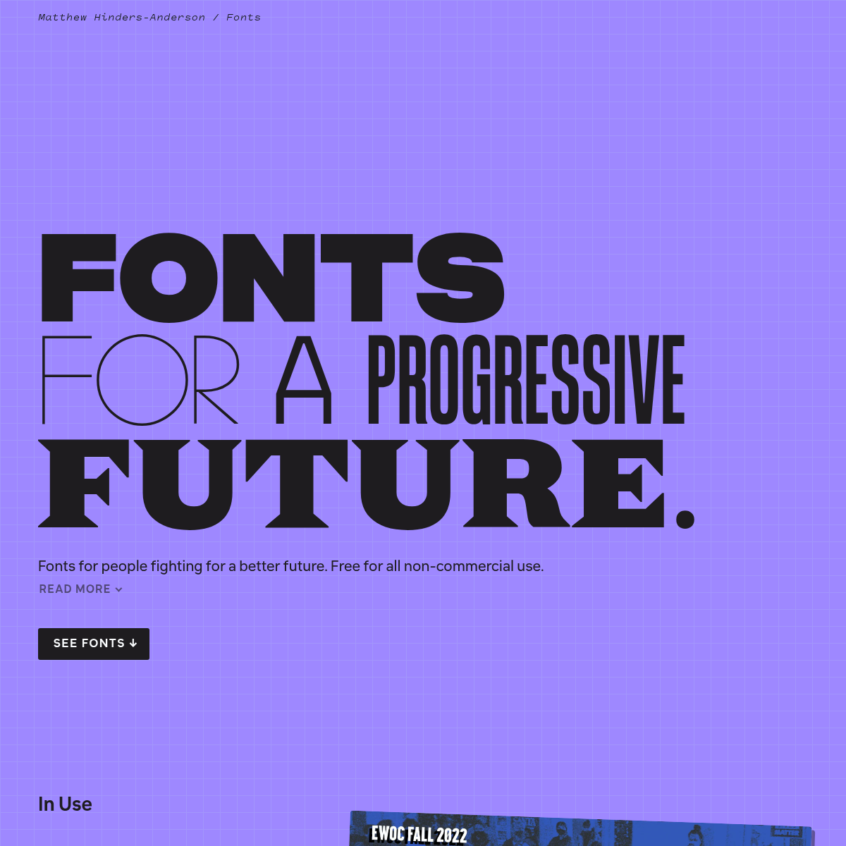 Screenshot of website.