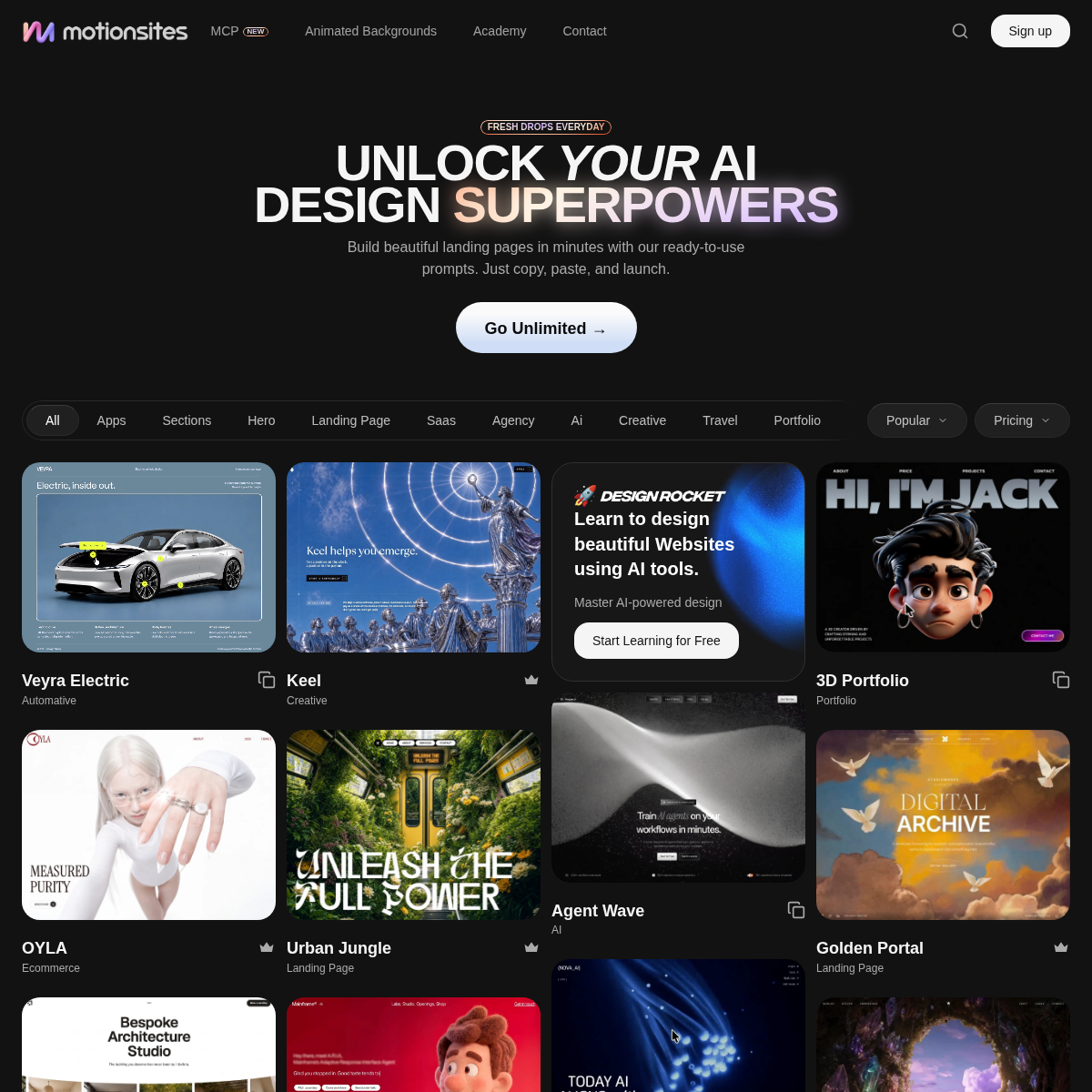 Screenshot of website.