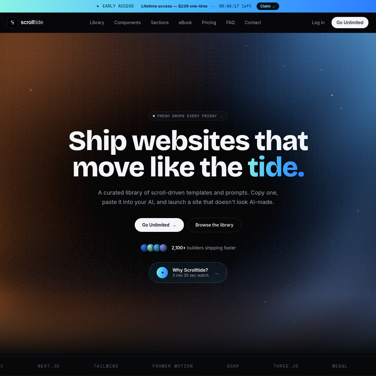 Screenshot of website.
