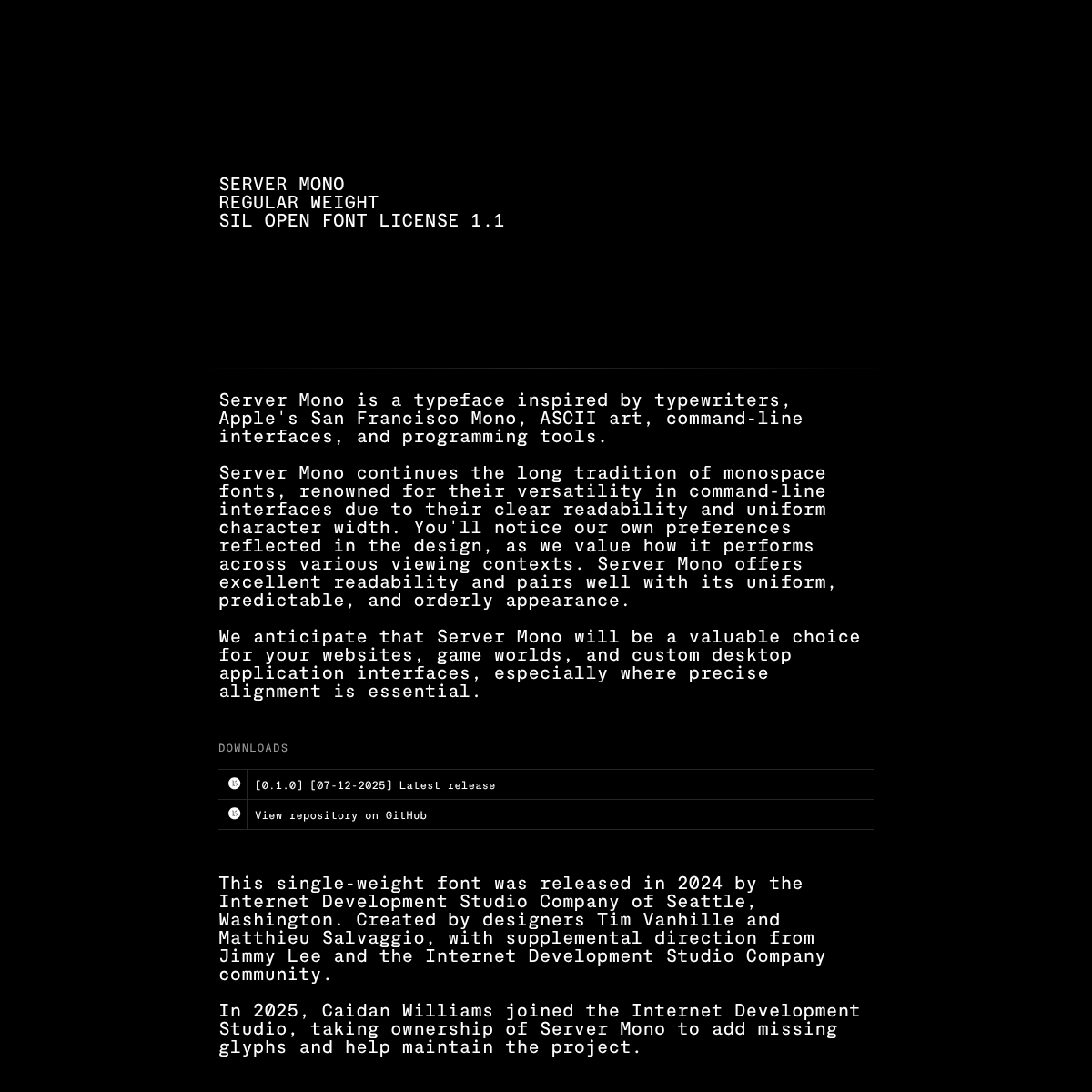 Screenshot of website.