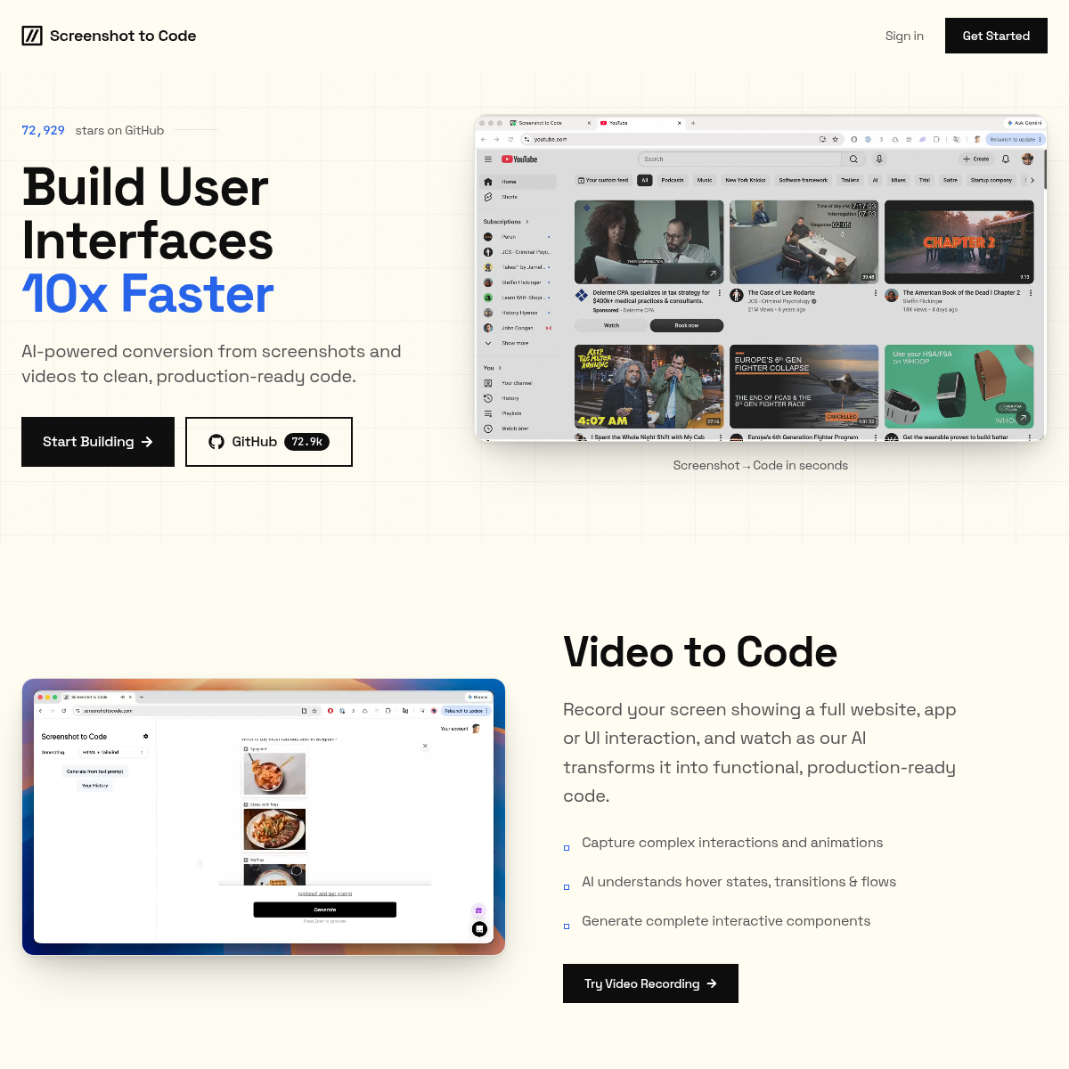 Screenshot of website.