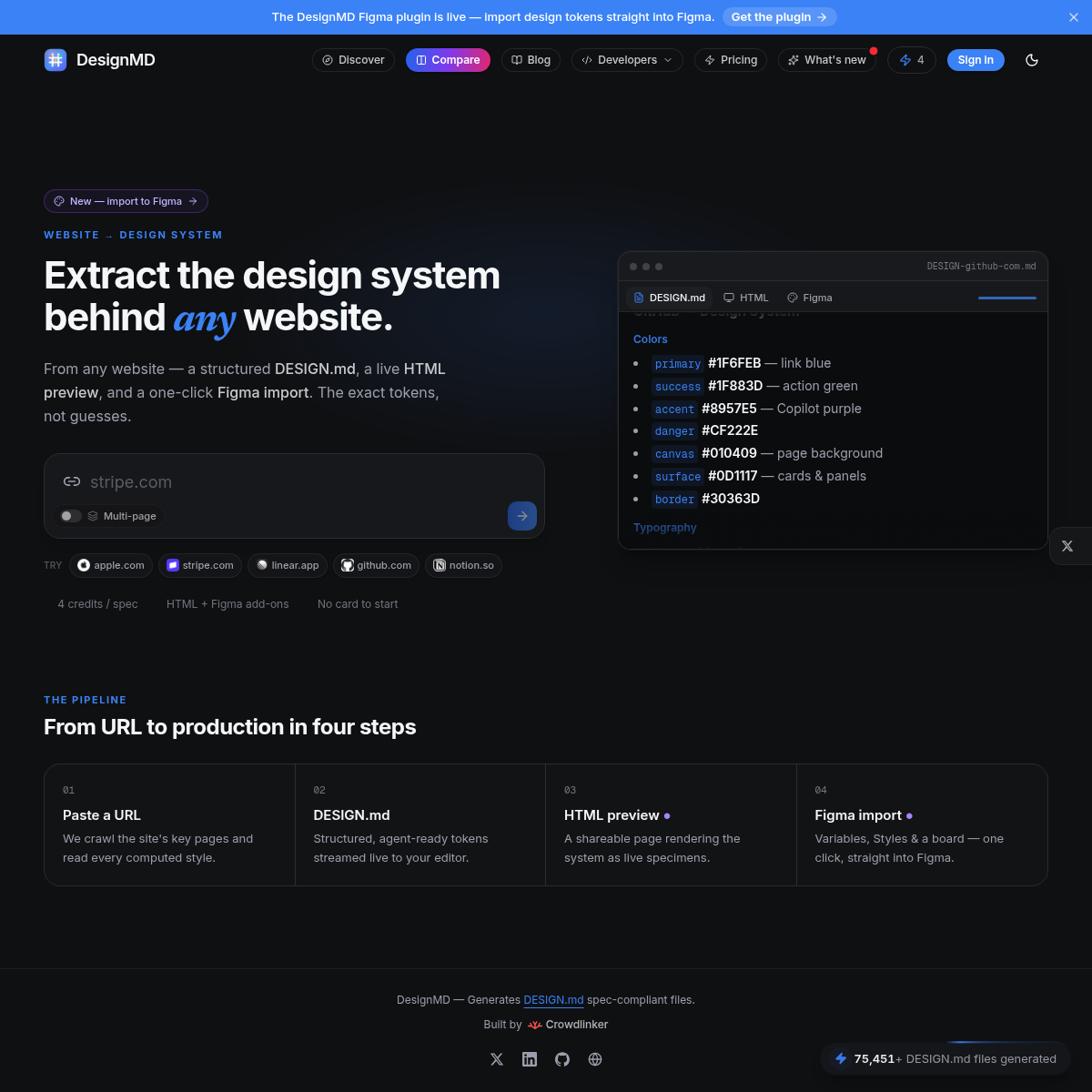 Screenshot of website.