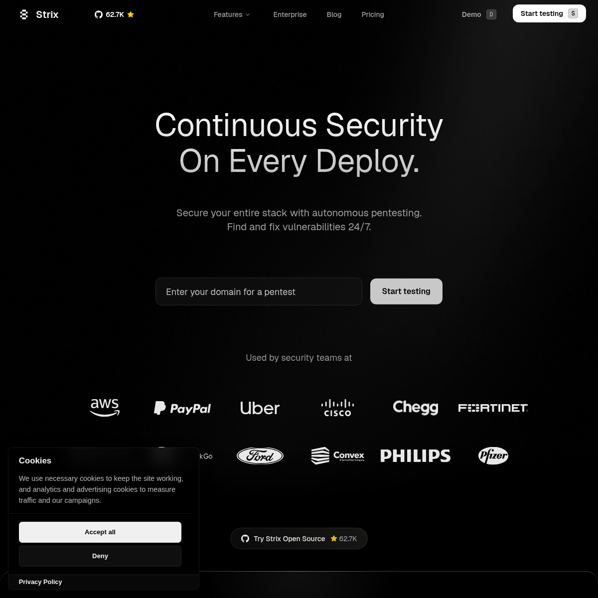 Screenshot of website.