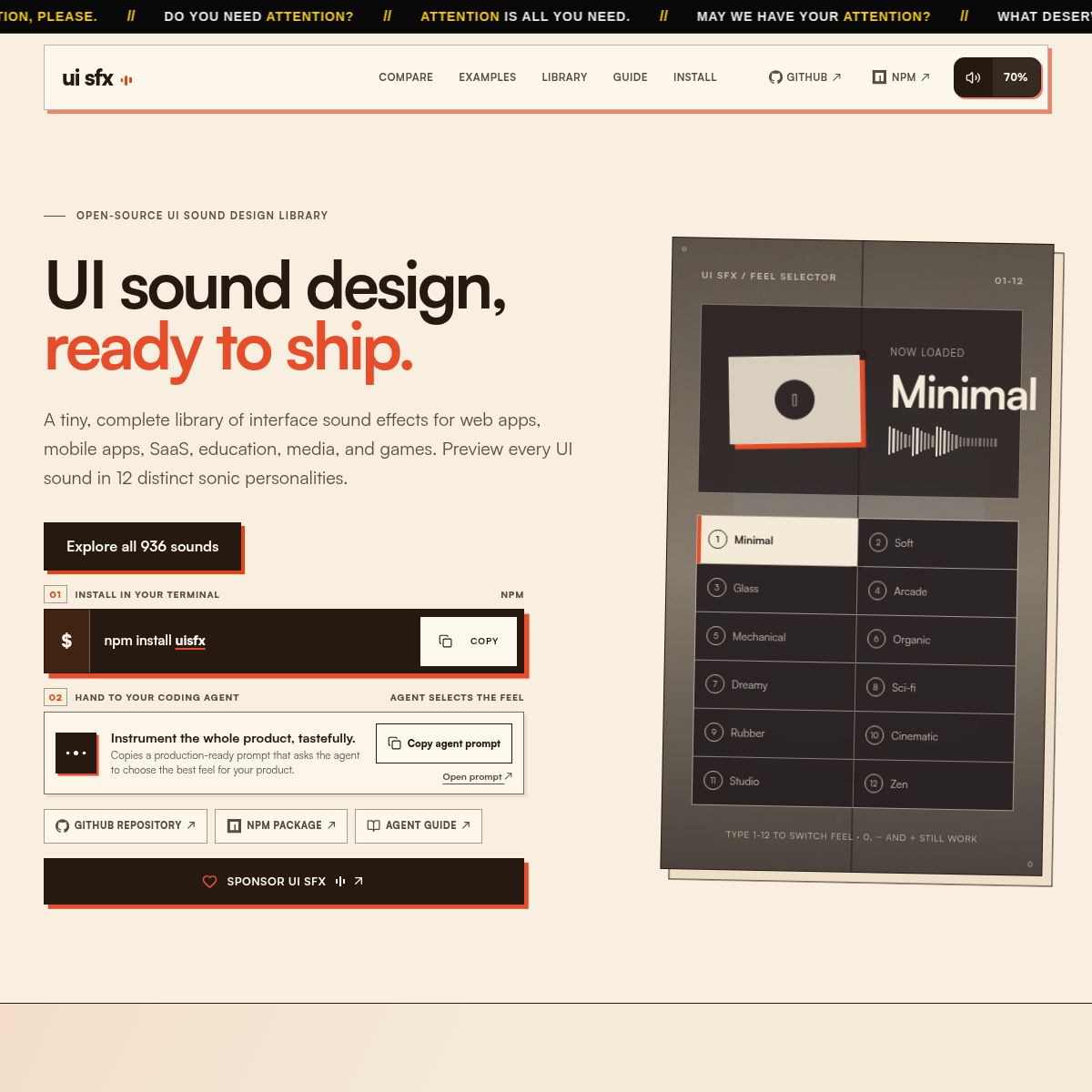 Screenshot of website.