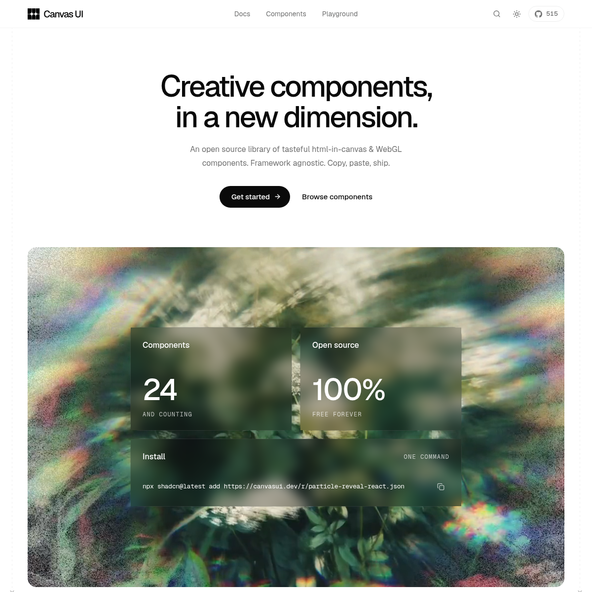 Screenshot of website.